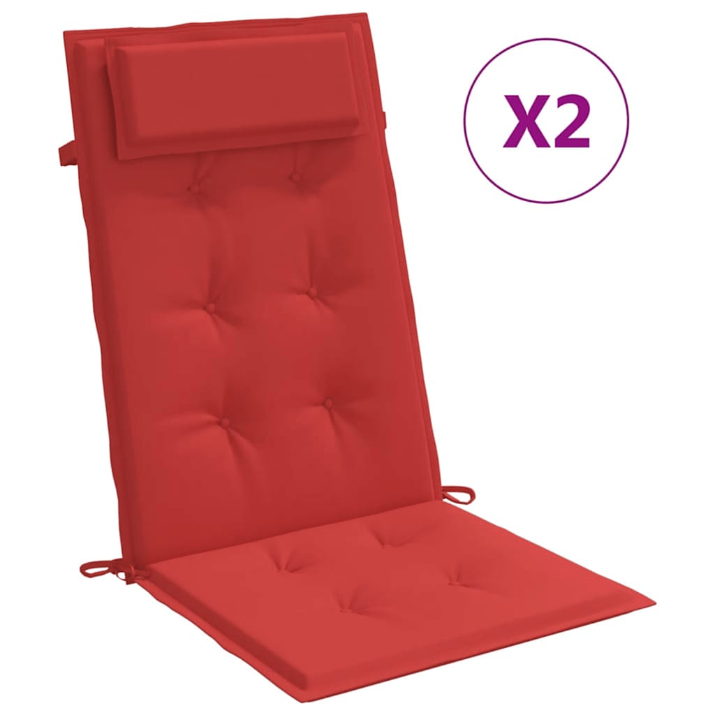 High-back Cushion Pads 2 pc. Red Oxford Fabric