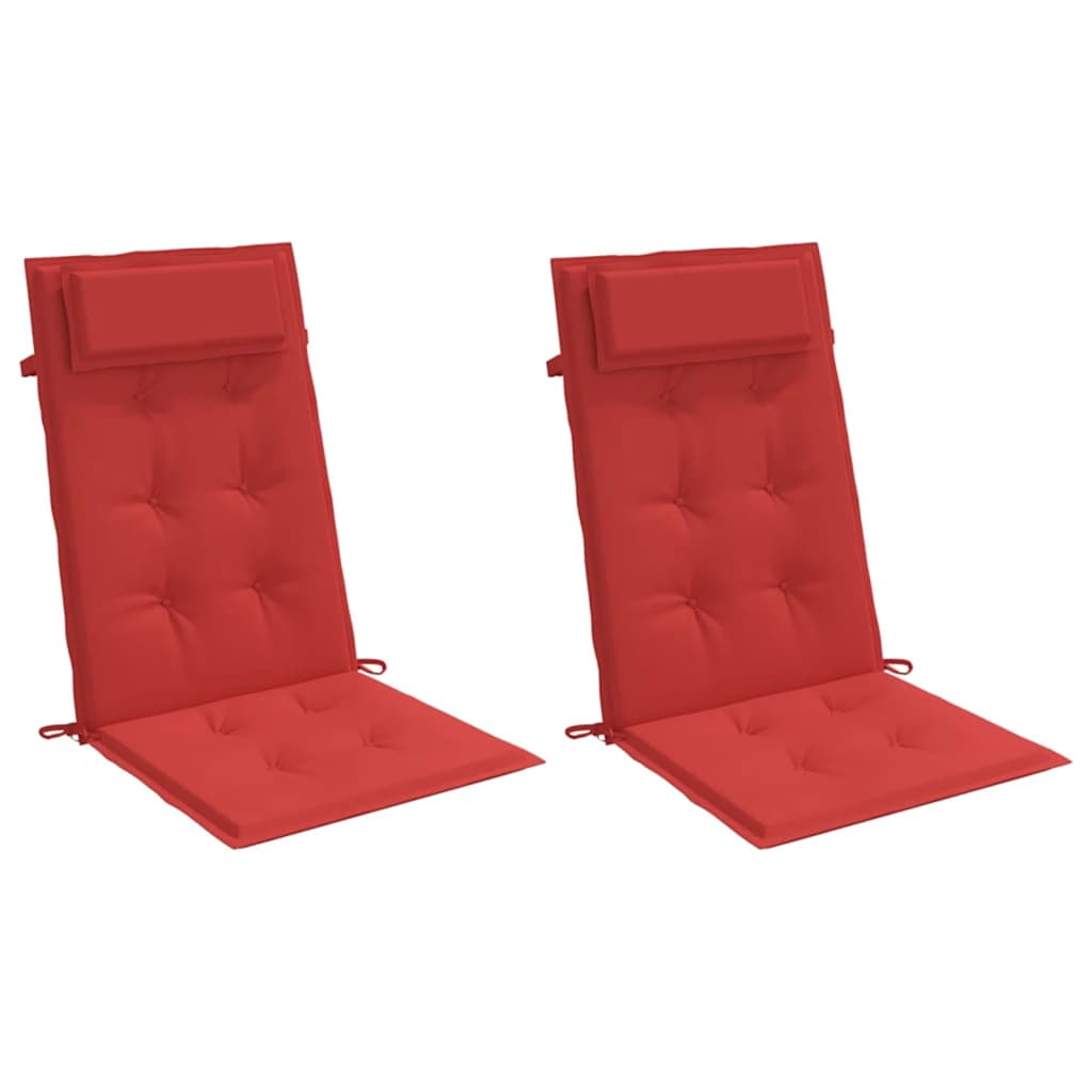 High-back Cushion Pads 2 pc. Red Oxford Fabric