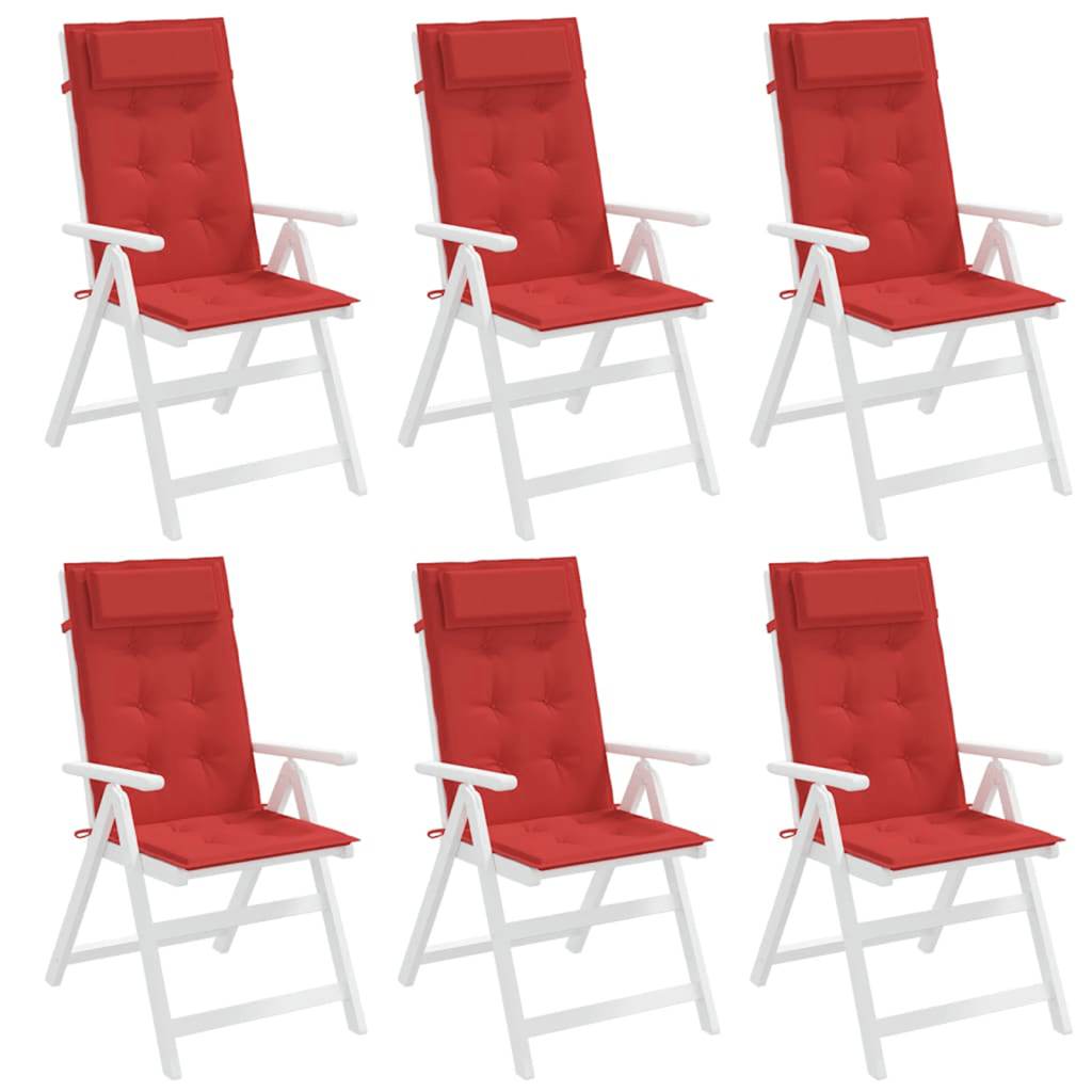 Coussins pour chaises longues 6 pcs Rouge Tissu Oxford