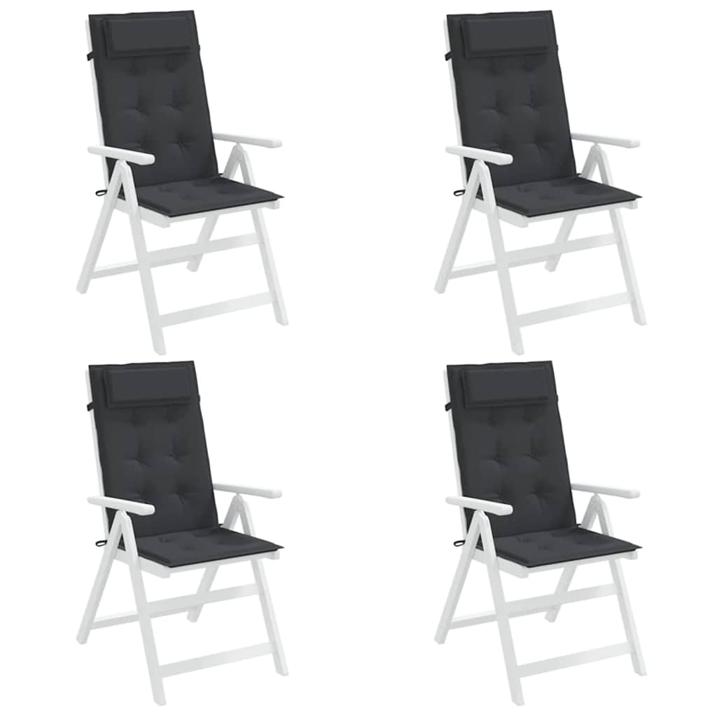 High-back Cushions 4 pcs. Black Oxford Fabric