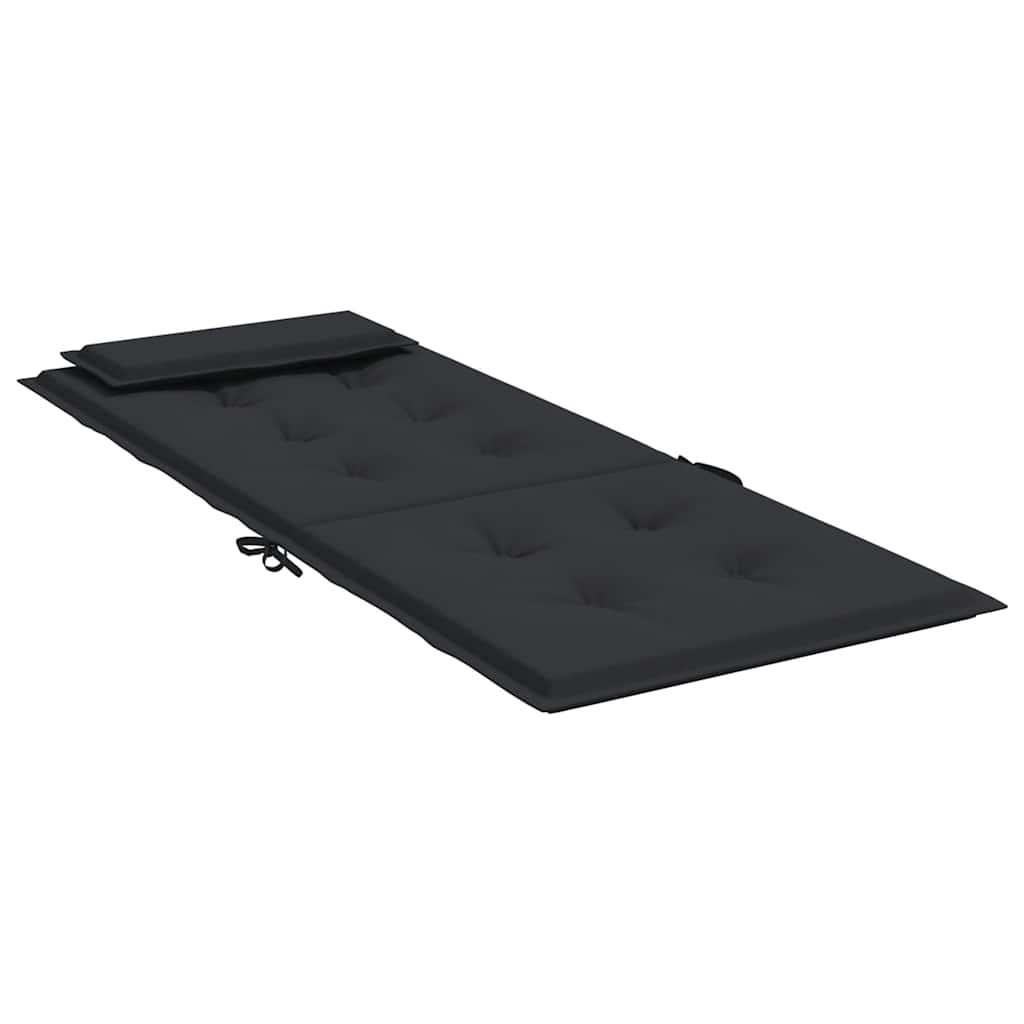 High-back Cushions 4 pcs. Black Oxford Fabric