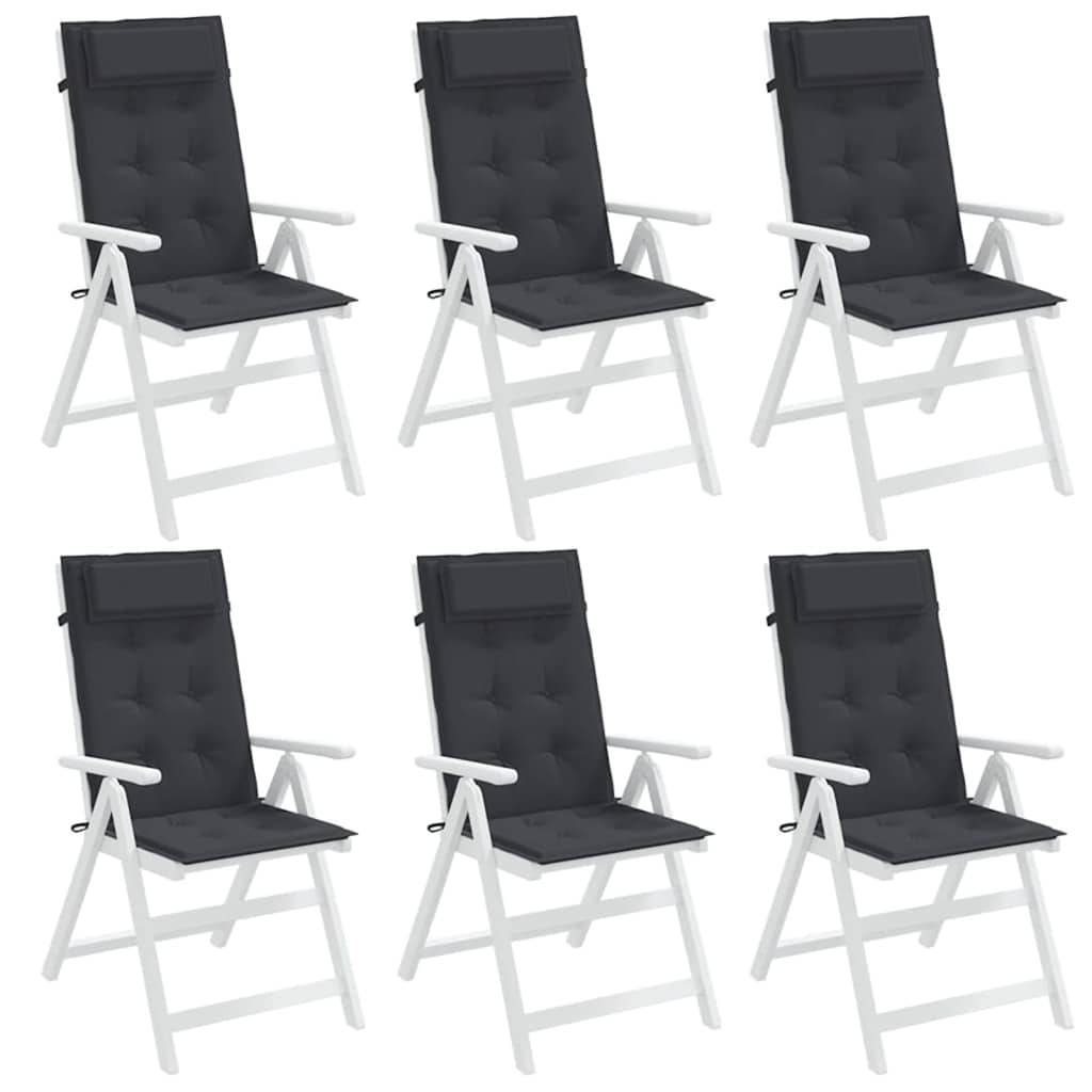 High-back Cushion Pads 6 pcs Black Oxford Fabric