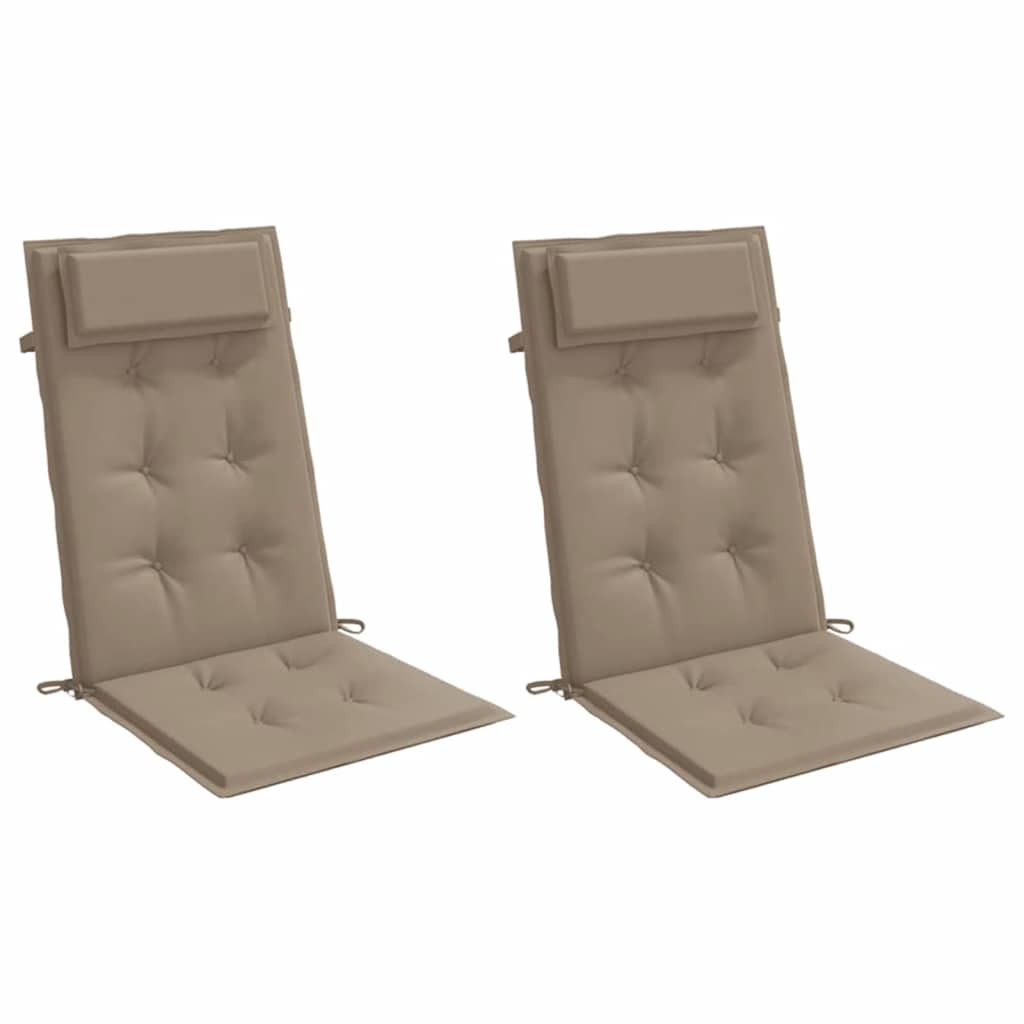 High-back Cushion Pads 2 pcs. Taupe Oxford Fabric