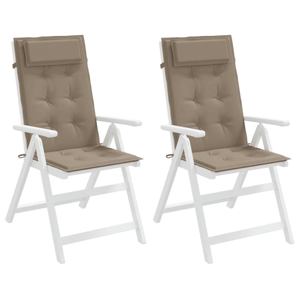 High-back Cushion Pads 2 pcs. Taupe Oxford Fabric