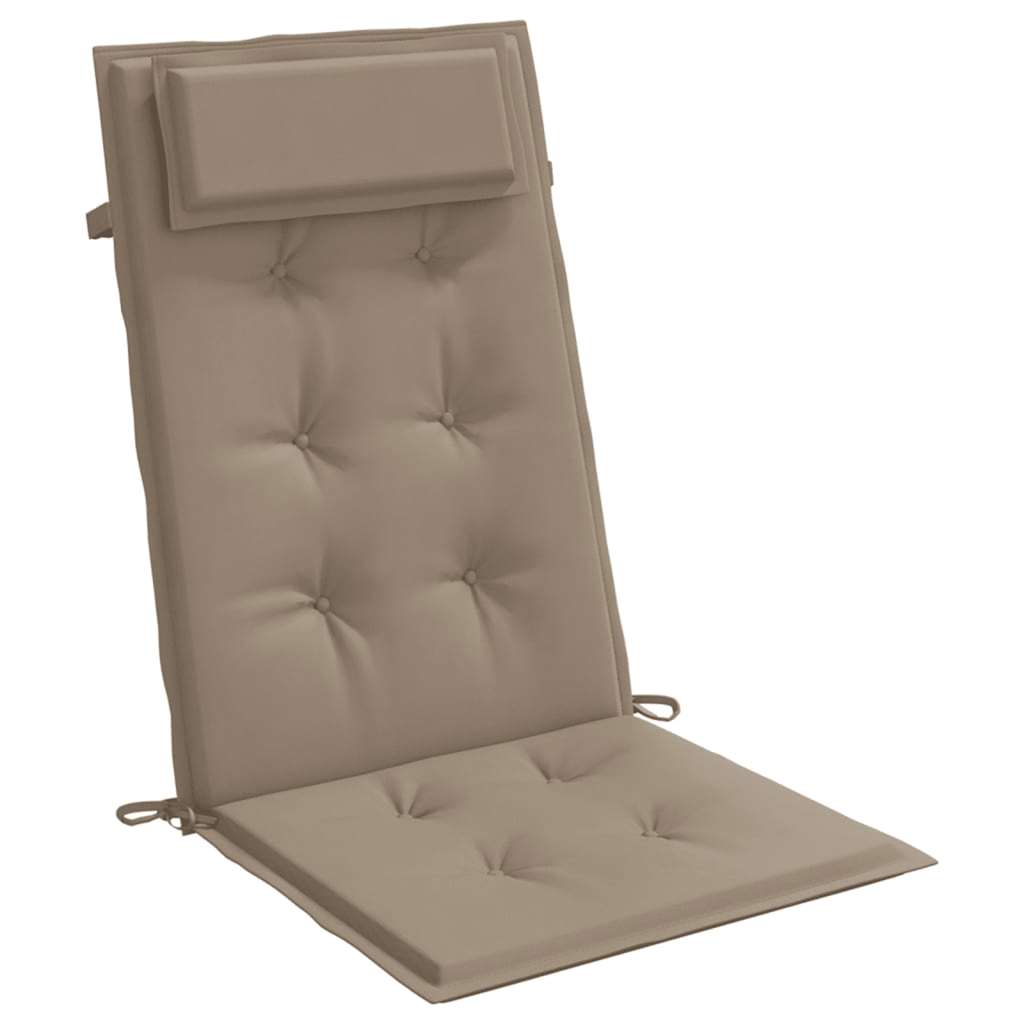 High-back Cushion Pads 2 pcs. Taupe Oxford Fabric