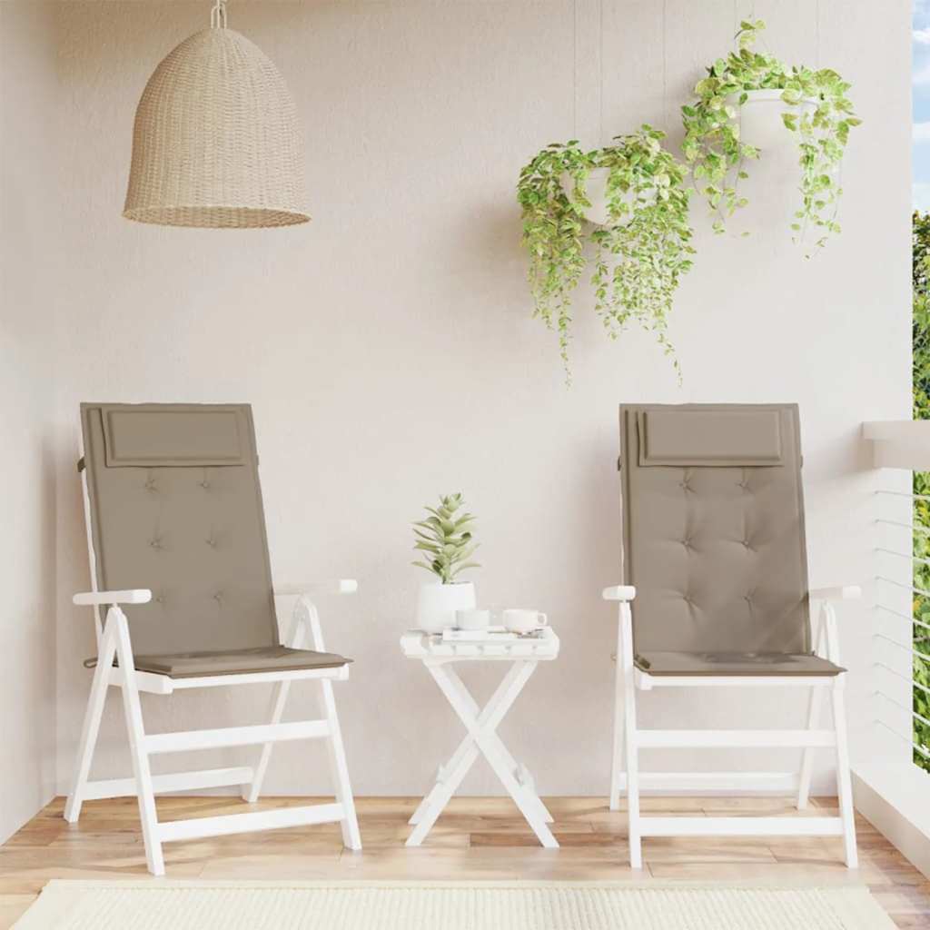 High-back Cushion Pads 2 pcs. Taupe Oxford Fabric