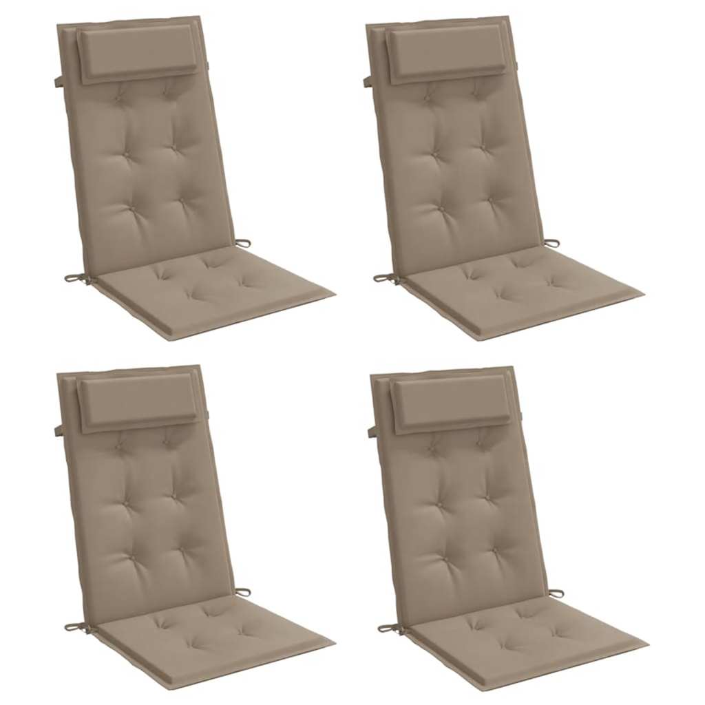 Hochlehner-Auflagen 4 Stk. Taupe Oxford-Gewebe