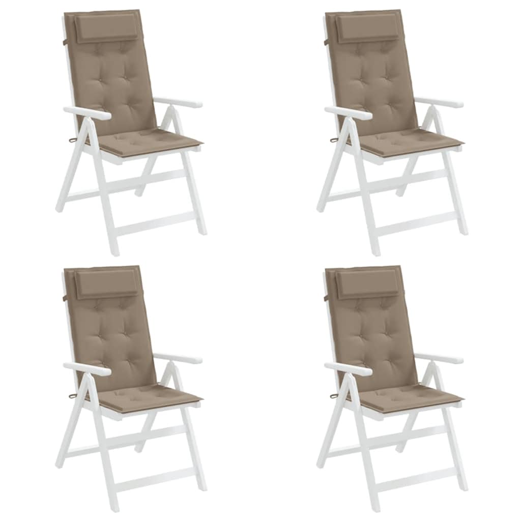 Hochlehner-Auflagen 4 Stk. Taupe Oxford-Gewebe