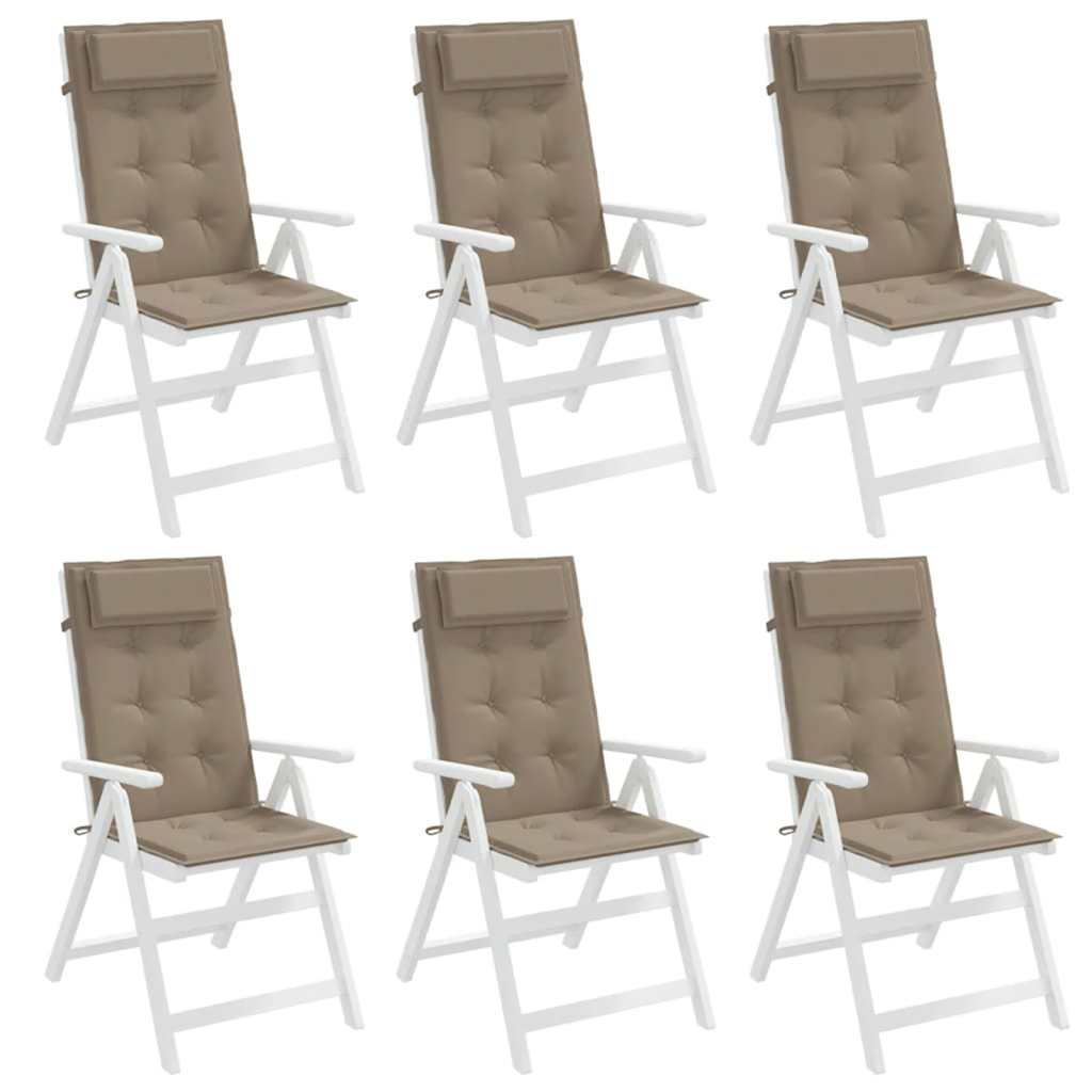 High-back cushion pads 6 pcs. Taupe Oxford fabric