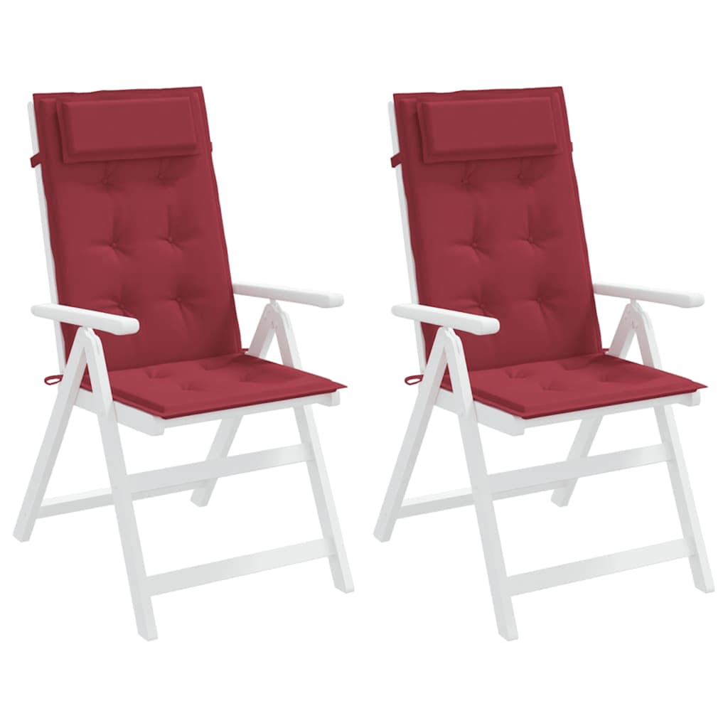 High-back Cushion Pads 2 pc. Wine Red Oxford Fabric