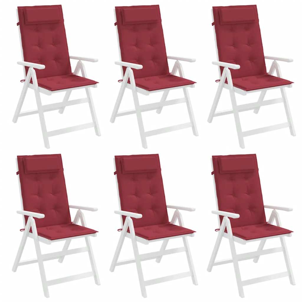 Coussins de dossier haut 6 pces Tissu Oxford rouge bordeaux