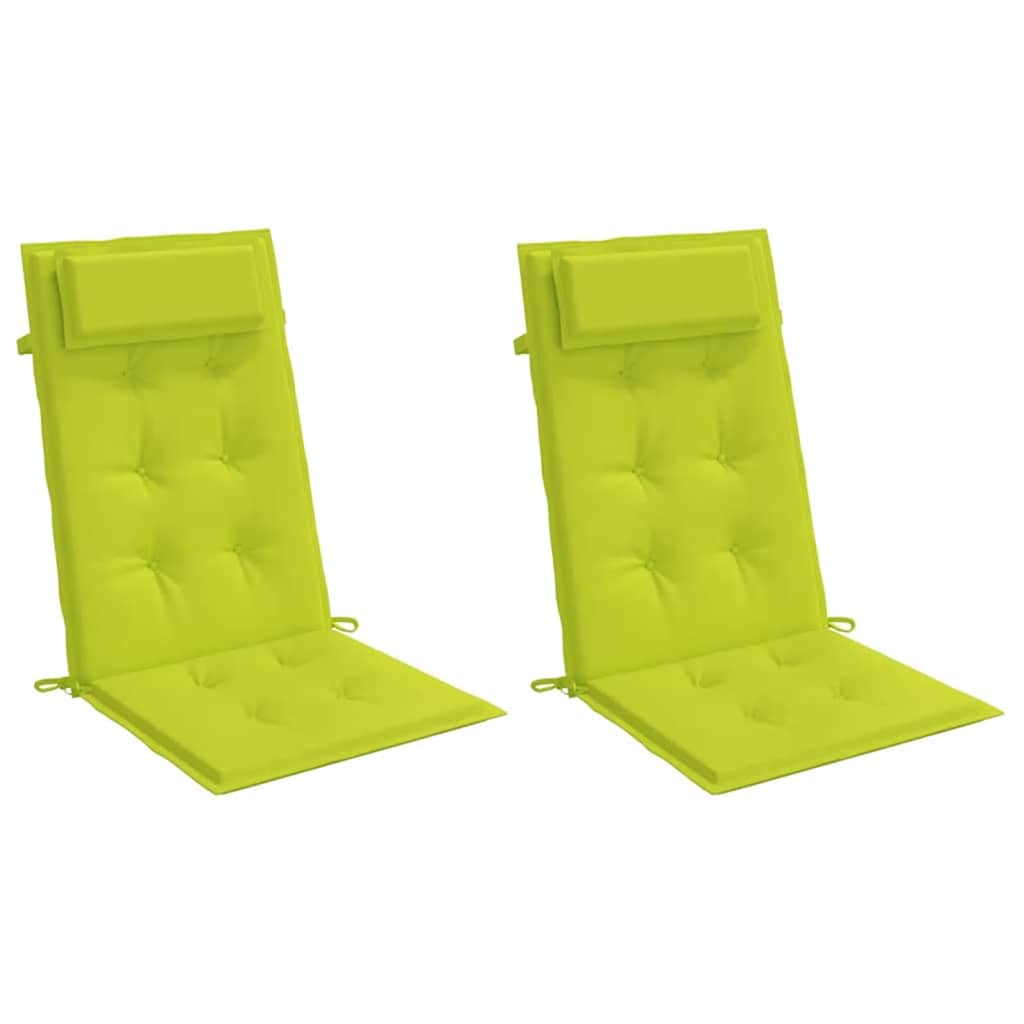 Coussins de dossier haut 2 pcs Vert vif Tissu Oxford