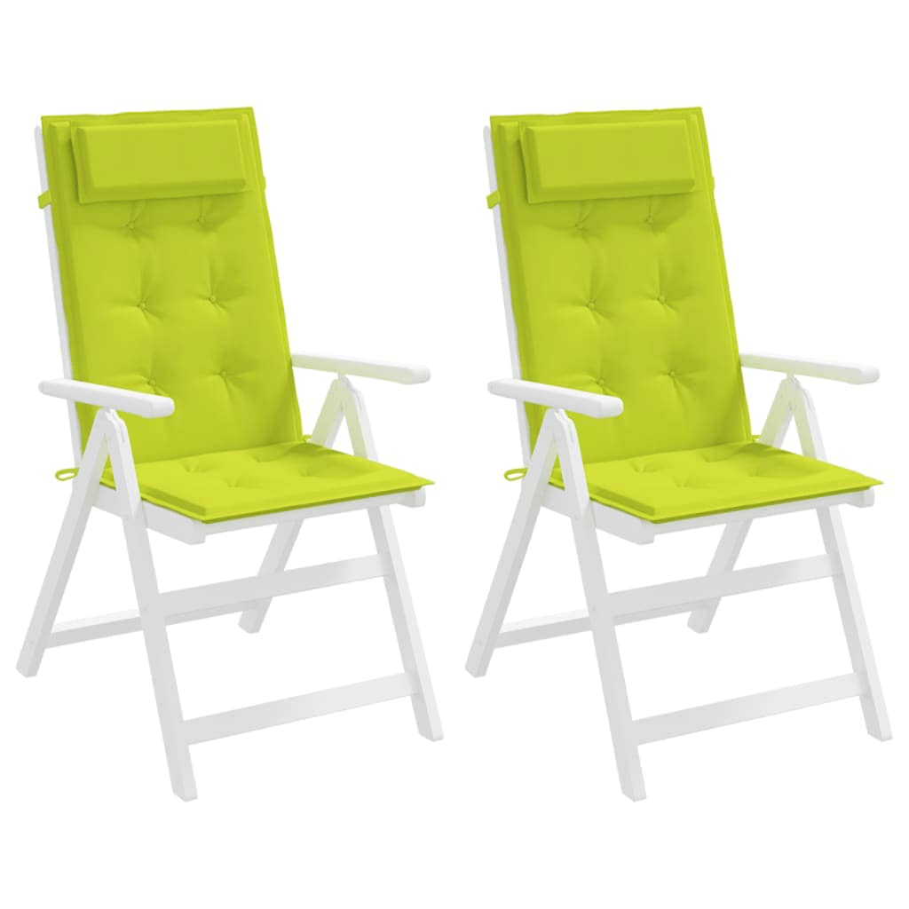 Coussins de dossier haut 2 pcs Vert vif Tissu Oxford