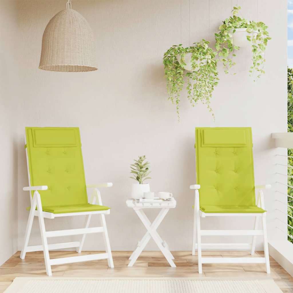 Coussins de dossier haut 2 pcs Vert vif Tissu Oxford
