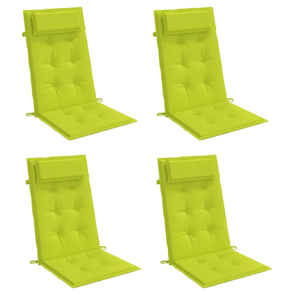 Coussins pour chaises longues 4 pcs Vert vif Tissu Oxford