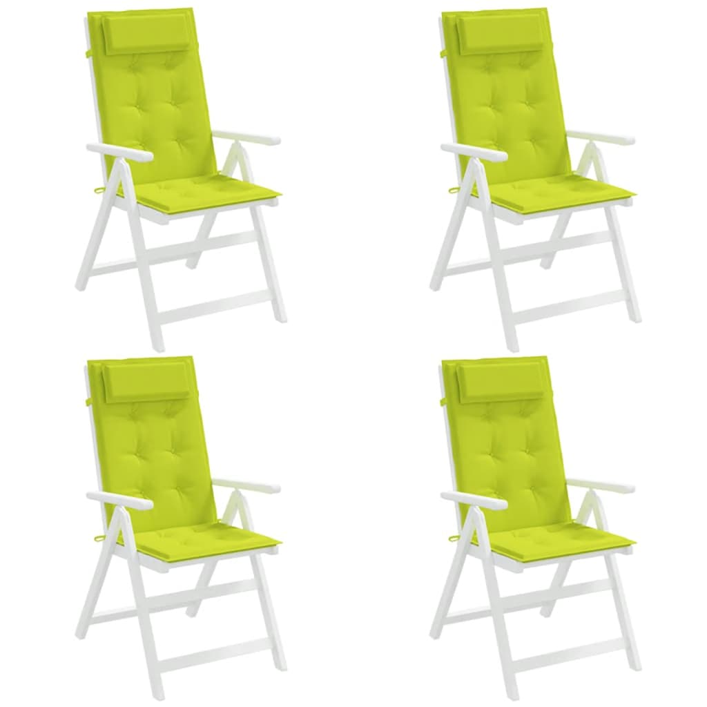 Coussins pour chaises longues 4 pcs Vert vif Tissu Oxford