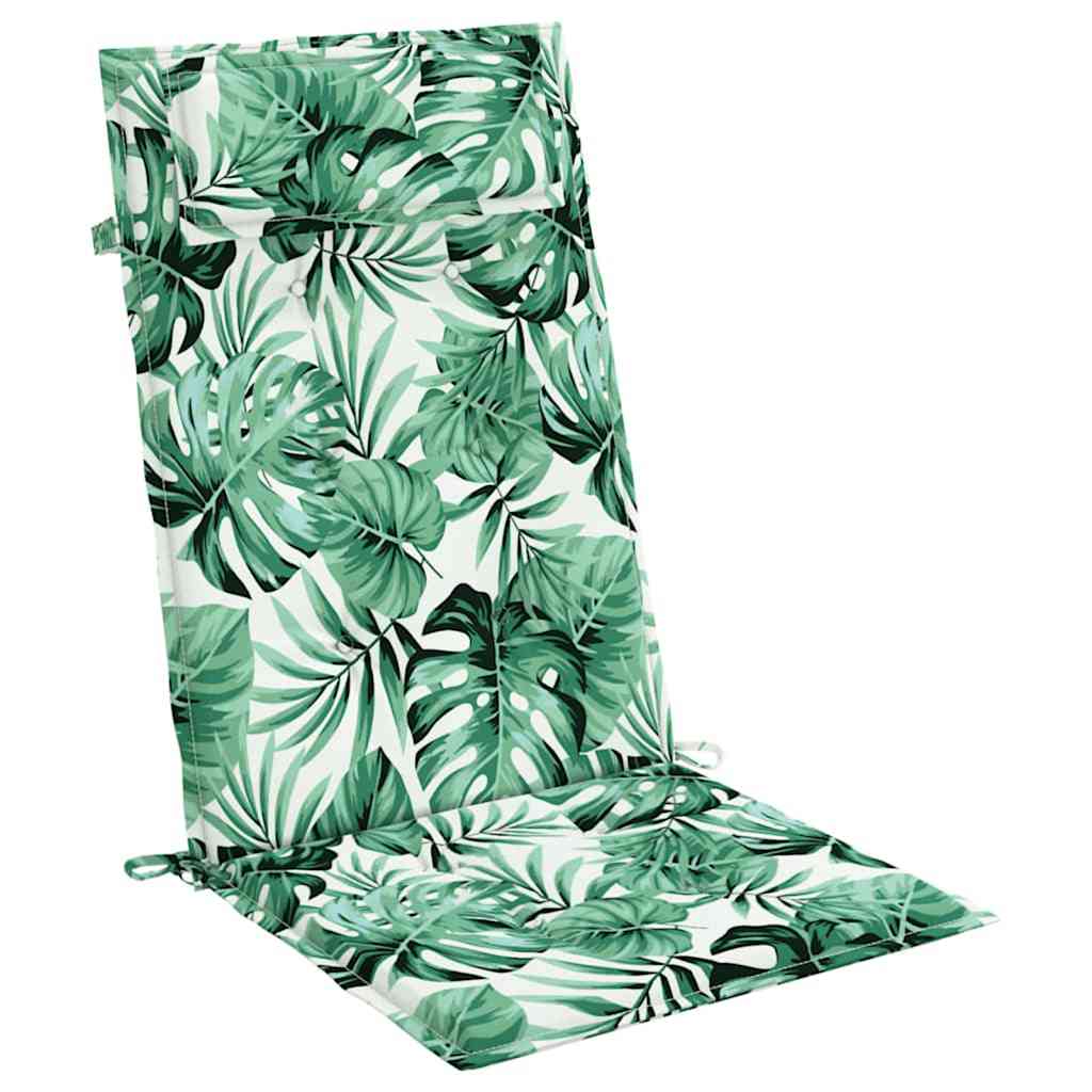 High-Back Cushion Pads 2 pcs. Leaf Pattern Oxford Fabric