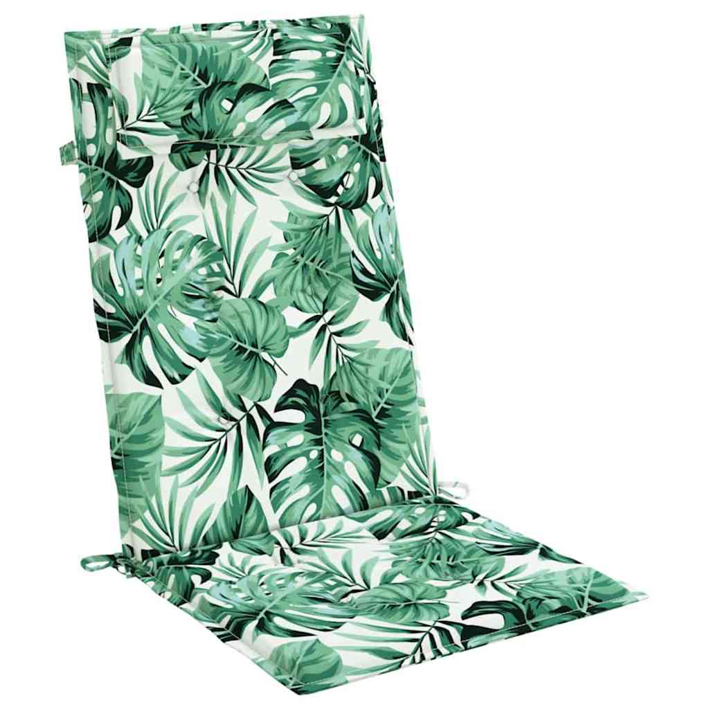 Coussins pour chaises longues 4 pcs motif feuilles Tissu Oxford
