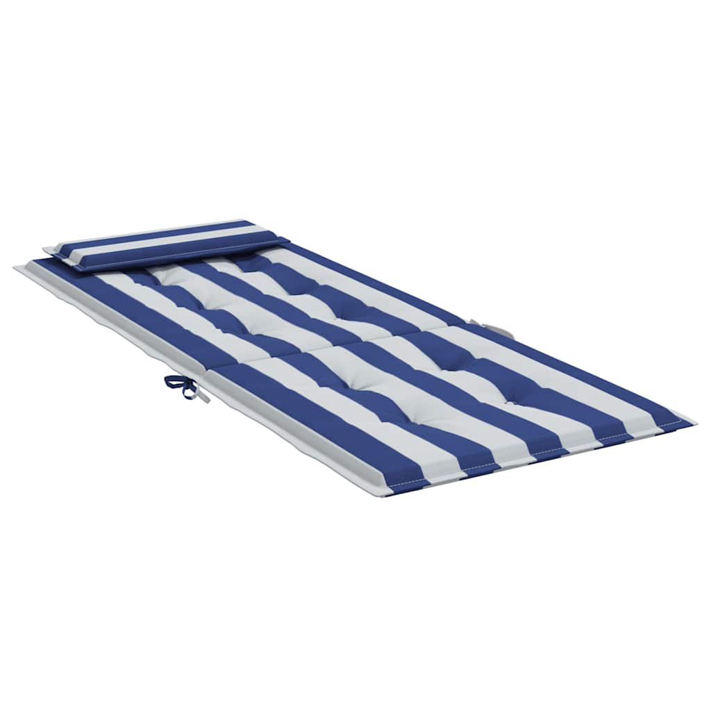 High-back cushion pads 6 pcs. Blue & White Striped Oxford fabric