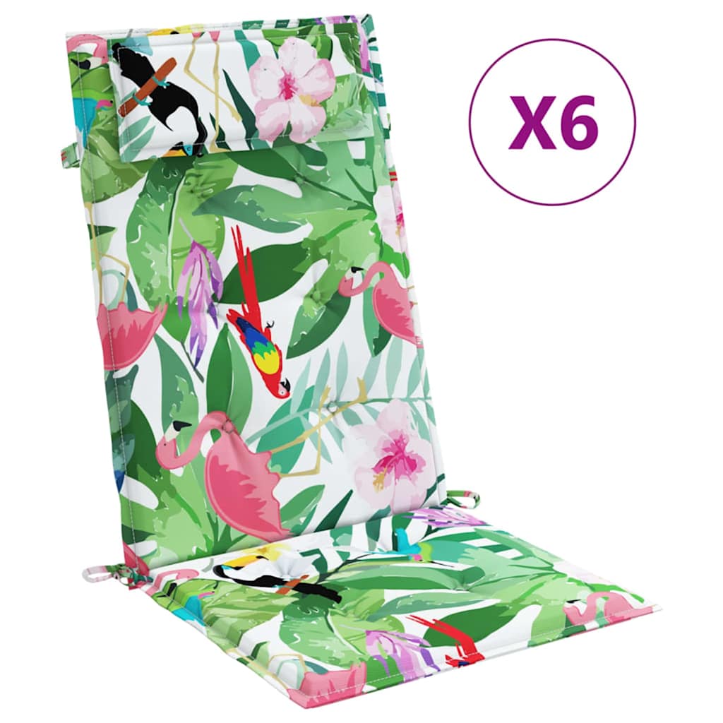 High-backed cushion pads 6 pcs. Multi-colored Oxford fabric