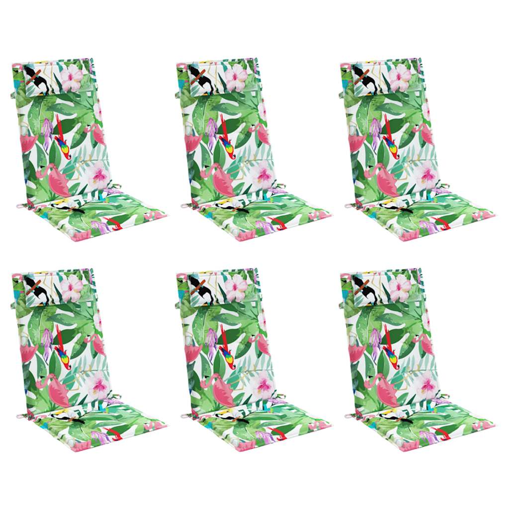 High-backed cushion pads 6 pcs. Multi-colored Oxford fabric