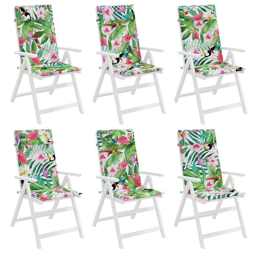 High-backed cushion pads 6 pcs. Multi-colored Oxford fabric
