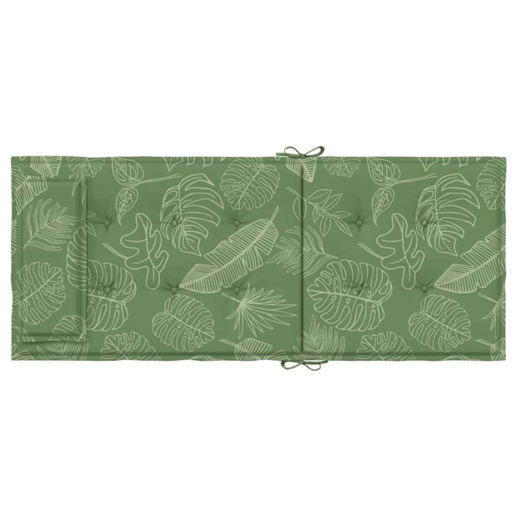 High-Back Cushions 4 pcs. Leaf Pattern Oxford Fabric