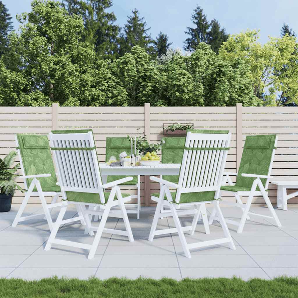 Coussins pour chaises longues 6 pcs Motif feuilles Tissu Oxford