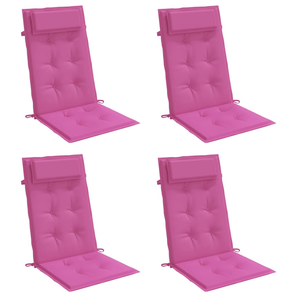 Coussins pour chaises longues à dossier haut 4 p. Tissu Oxford rose