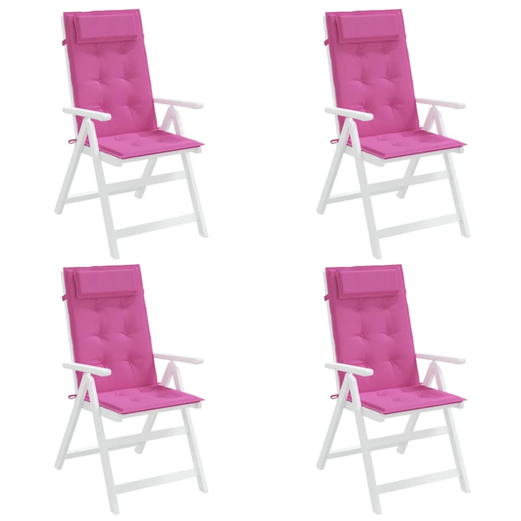Coussins pour chaises longues à dossier haut 4 p. Tissu Oxford rose
