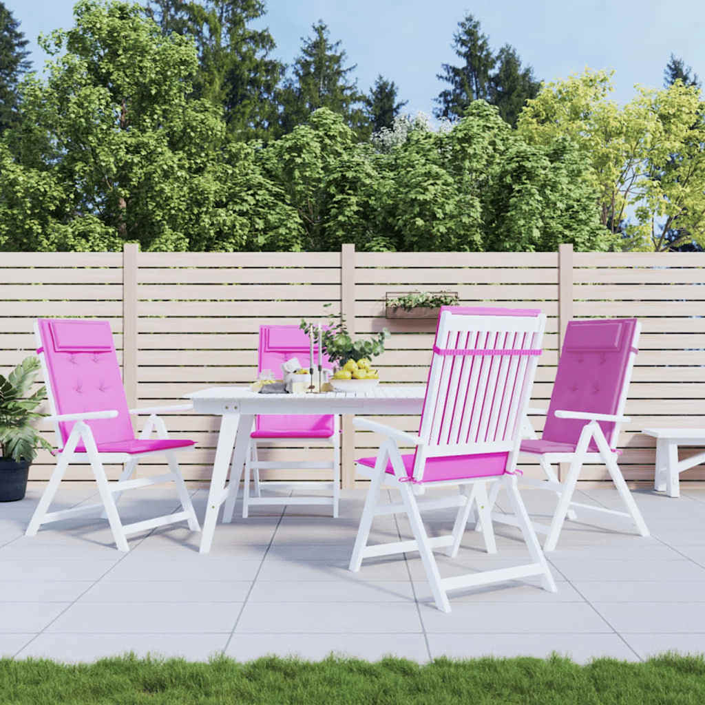 Coussins pour chaises longues à dossier haut 4 p. Tissu Oxford rose