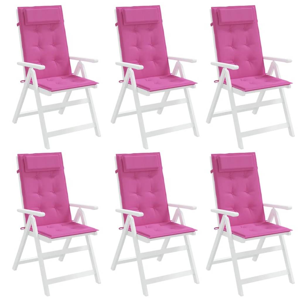 High-back chair cushions 6 pcs. Pink Oxford fabric