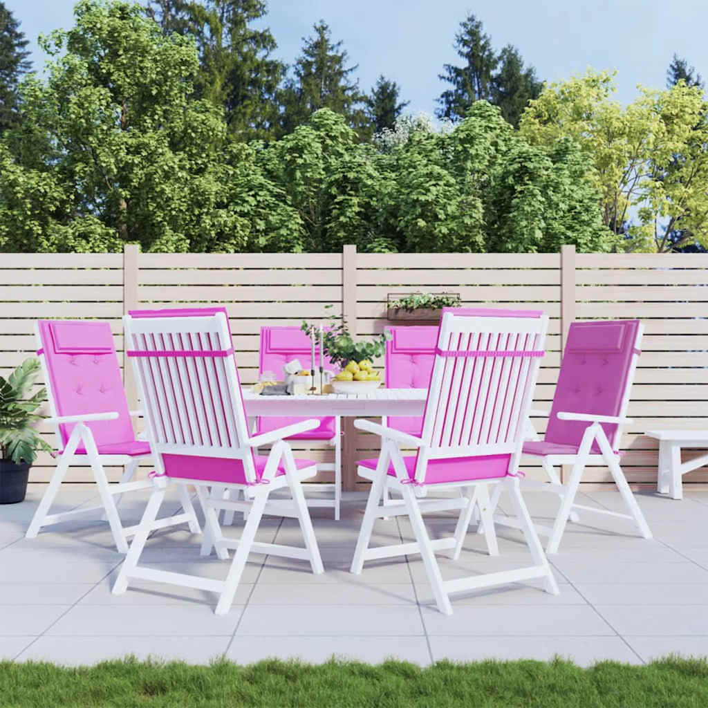 High-back chair cushions 6 pcs. Pink Oxford fabric