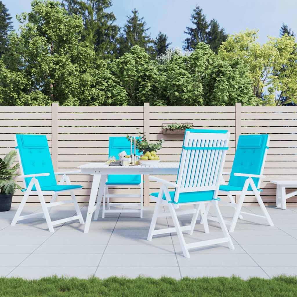 High-back cushion pads 4 pcs. Turquoise Oxford fabric
