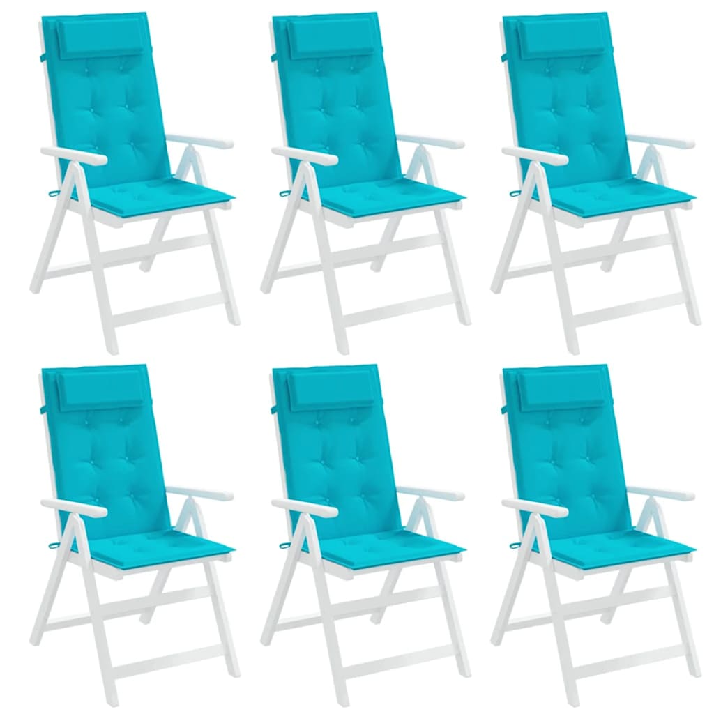 Coussins de dossier haut 6 p. Tissu Oxford turquoise