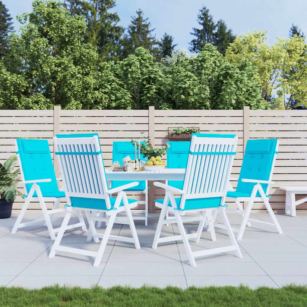 Coussins de dossier haut 6 p. Tissu Oxford turquoise