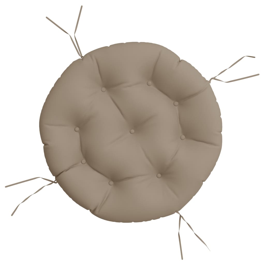 Coussin rond taupe Ø 60 x 11 cm tissu Oxford