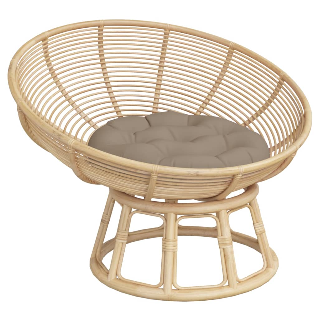 Coussin rond taupe Ø 60 x 11 cm tissu Oxford