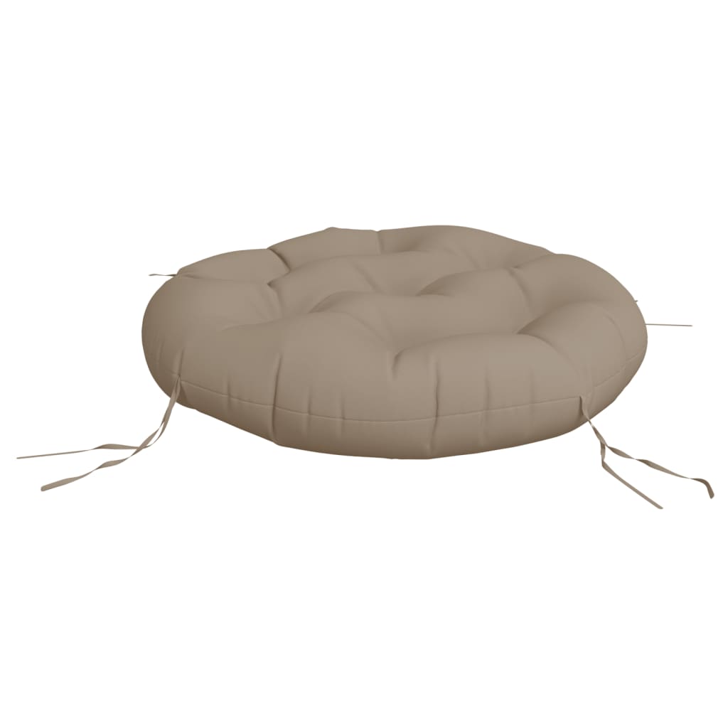 Coussin rond taupe Ø 60 x 11 cm tissu Oxford