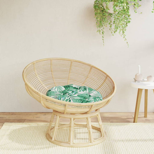 Coussin rond à motif feuille Ø 60 x 11 cm Tissu Oxford