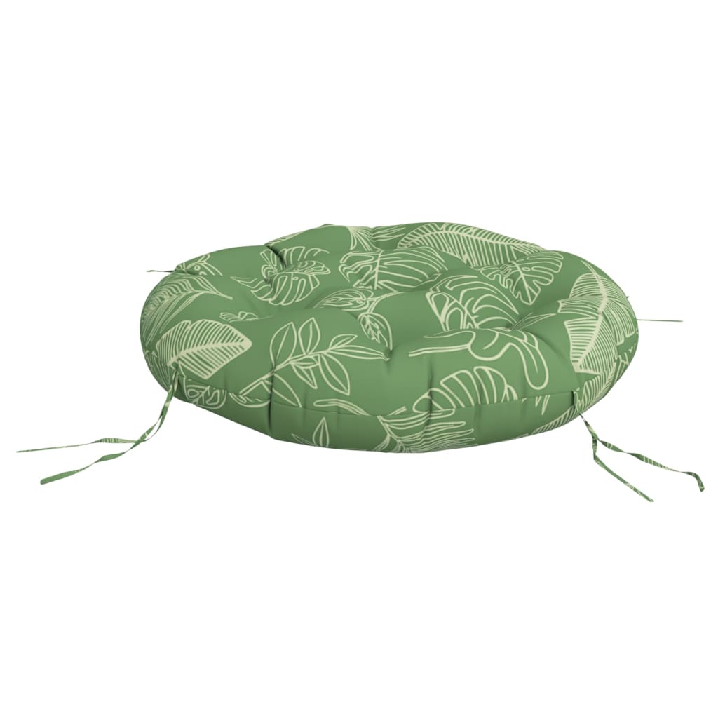 Round Cushion Leaf Pattern Ø 60x11 cm Oxford Fabric