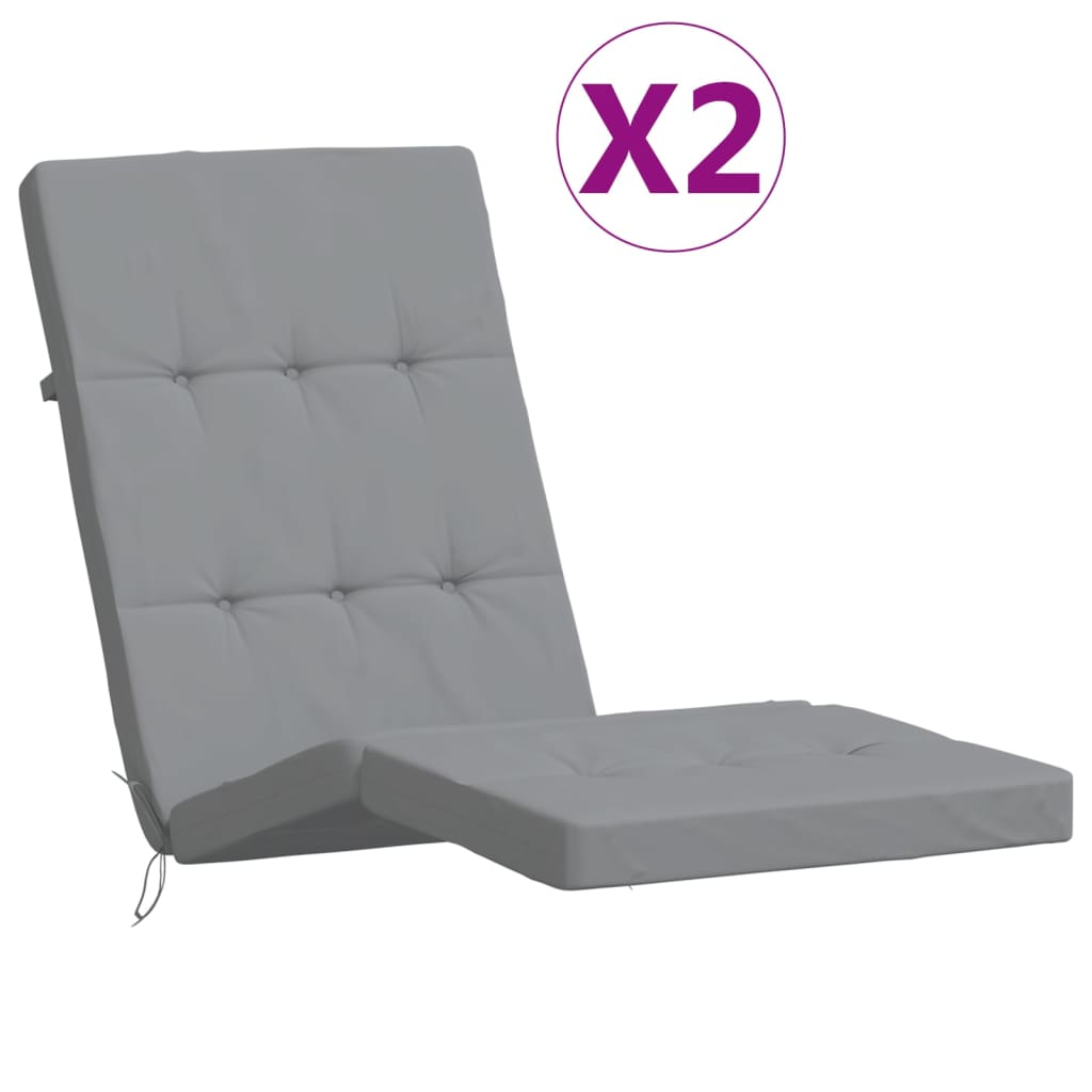 Sun Lounger Cushions 2 pcs. Grey Oxford Fabric