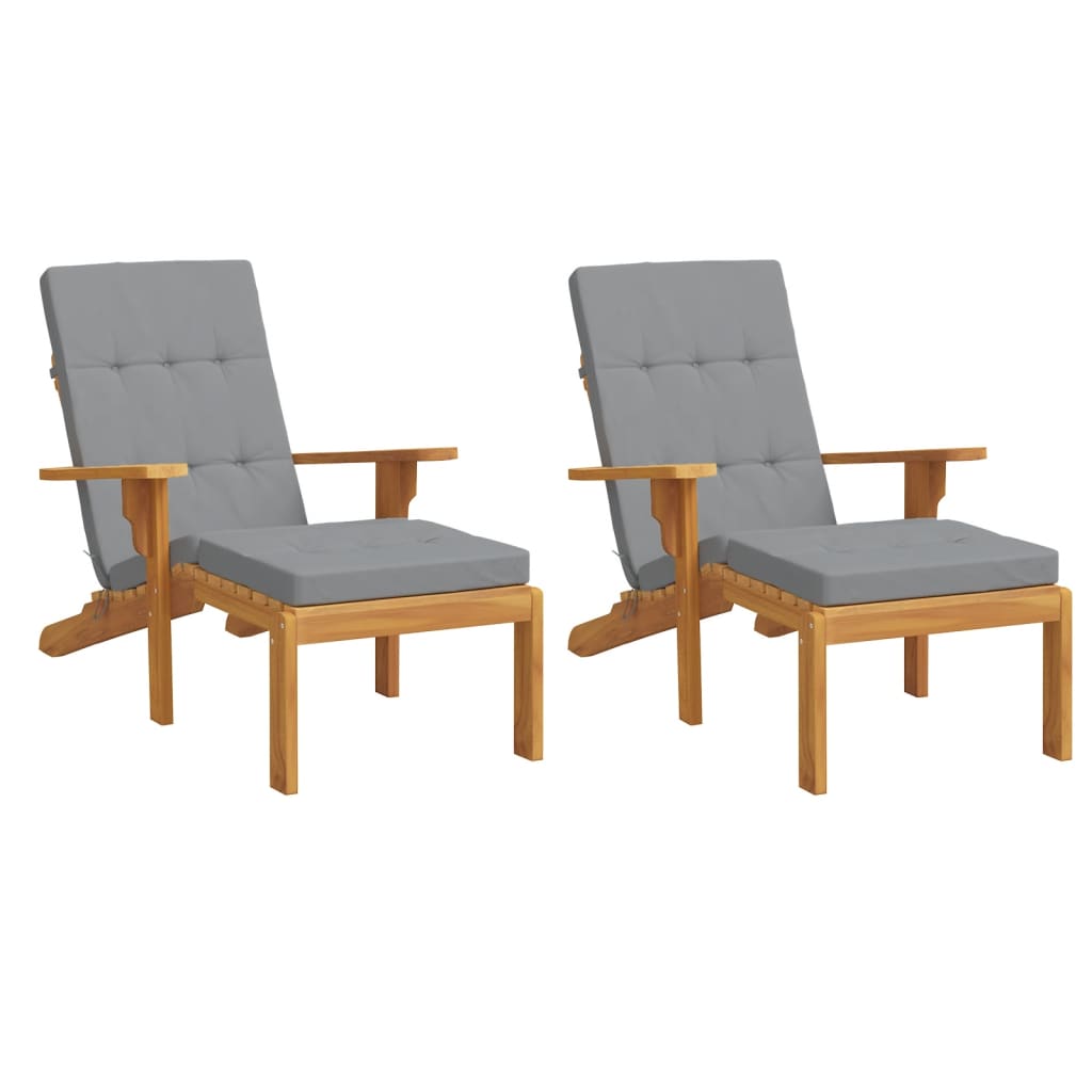 Sun Lounger Cushions 2 pcs. Grey Oxford Fabric