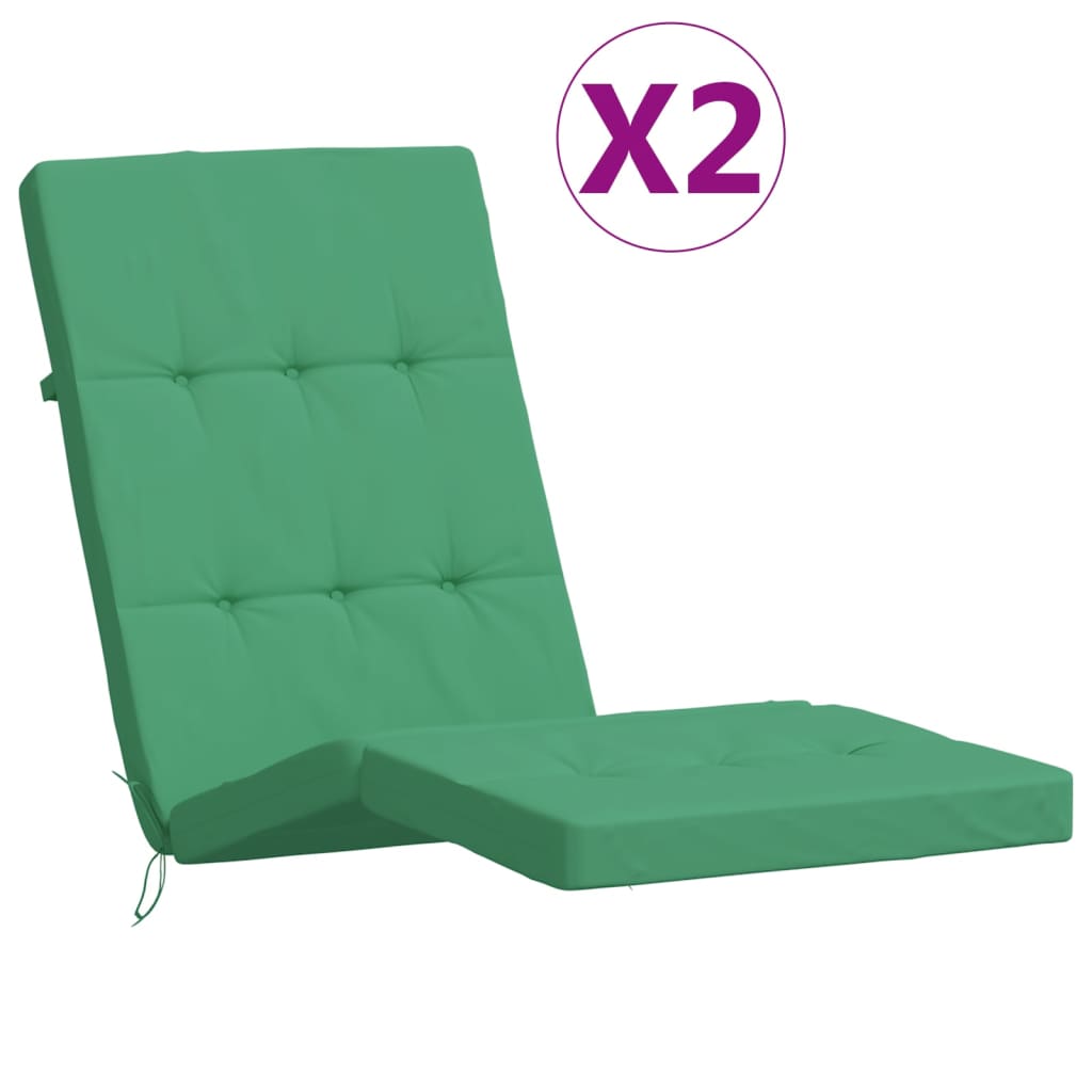 Liegestuhl-Auflagen 2 Stk. Grün Oxford-Gewebe