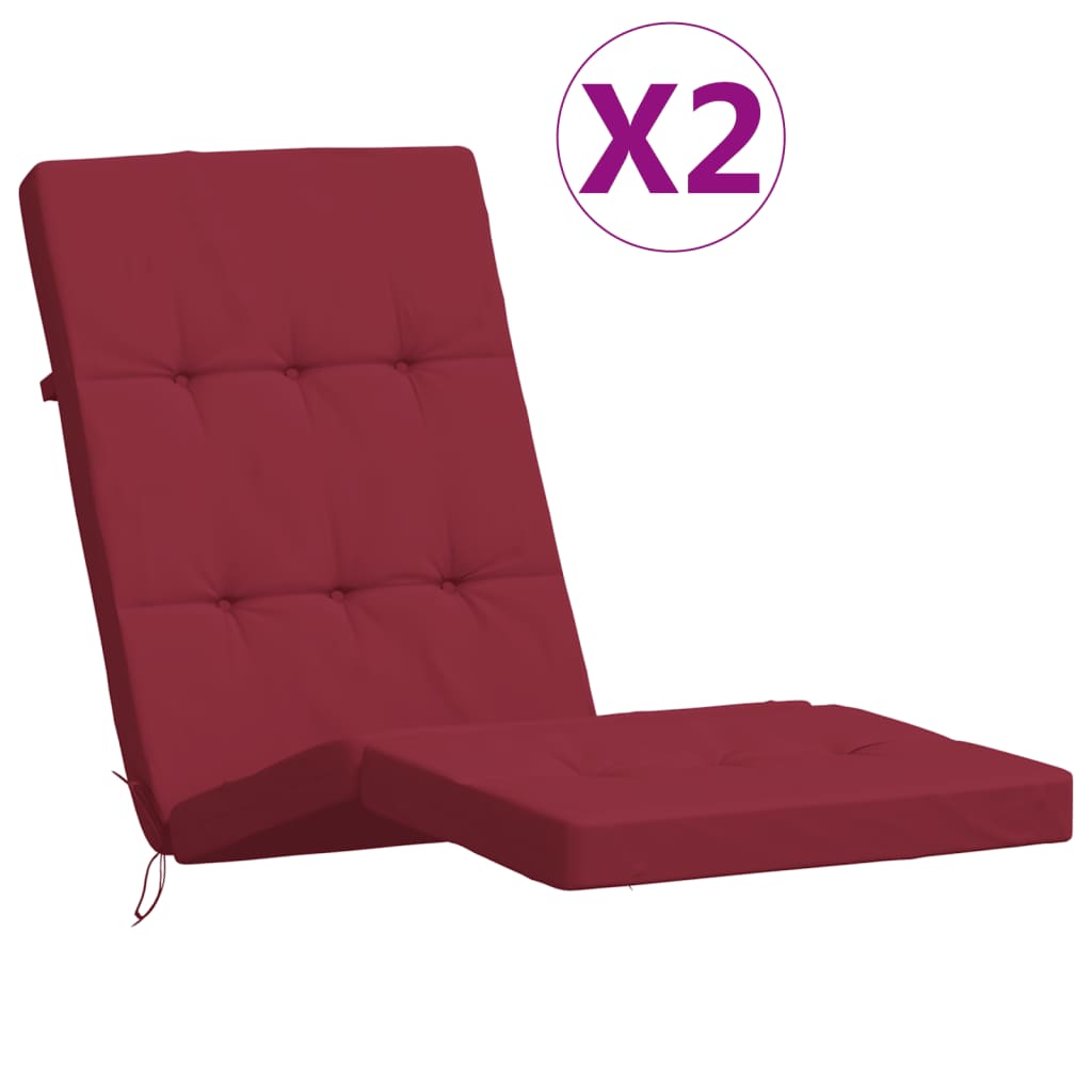 Sun Lounger Cushions 2 pcs. Wine Red Oxford Fabric