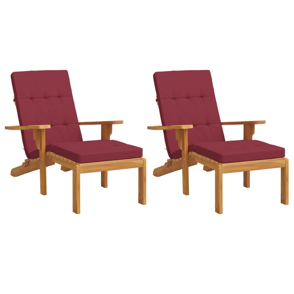 Sun Lounger Cushions 2 pcs. Wine Red Oxford Fabric