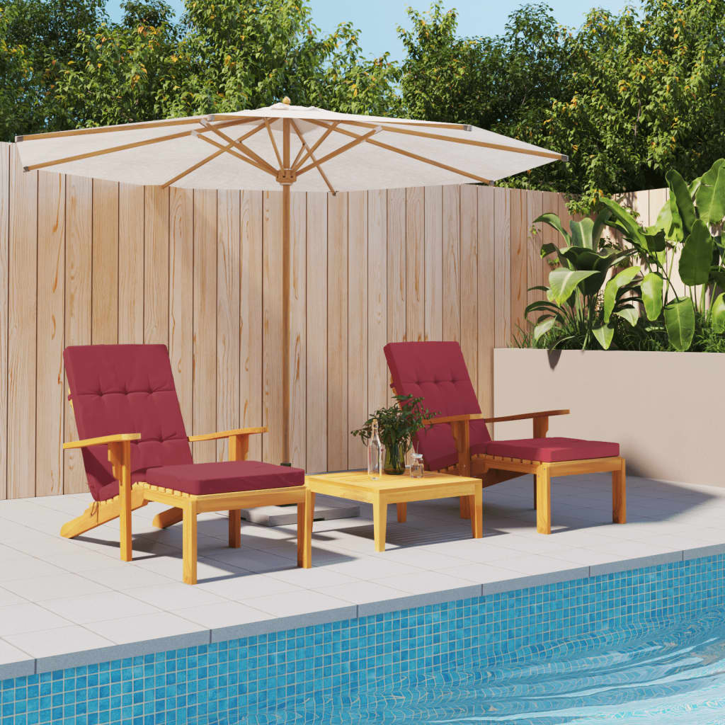 Sun Lounger Cushions 2 pcs. Wine Red Oxford Fabric