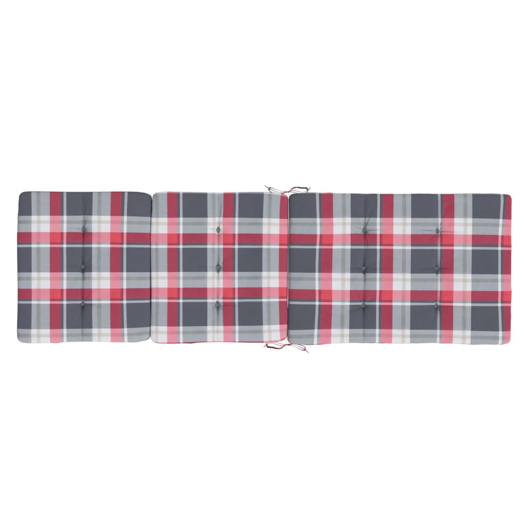 Coussins pour chaise longue 2 p. Rouge à carreaux Tissu Oxford