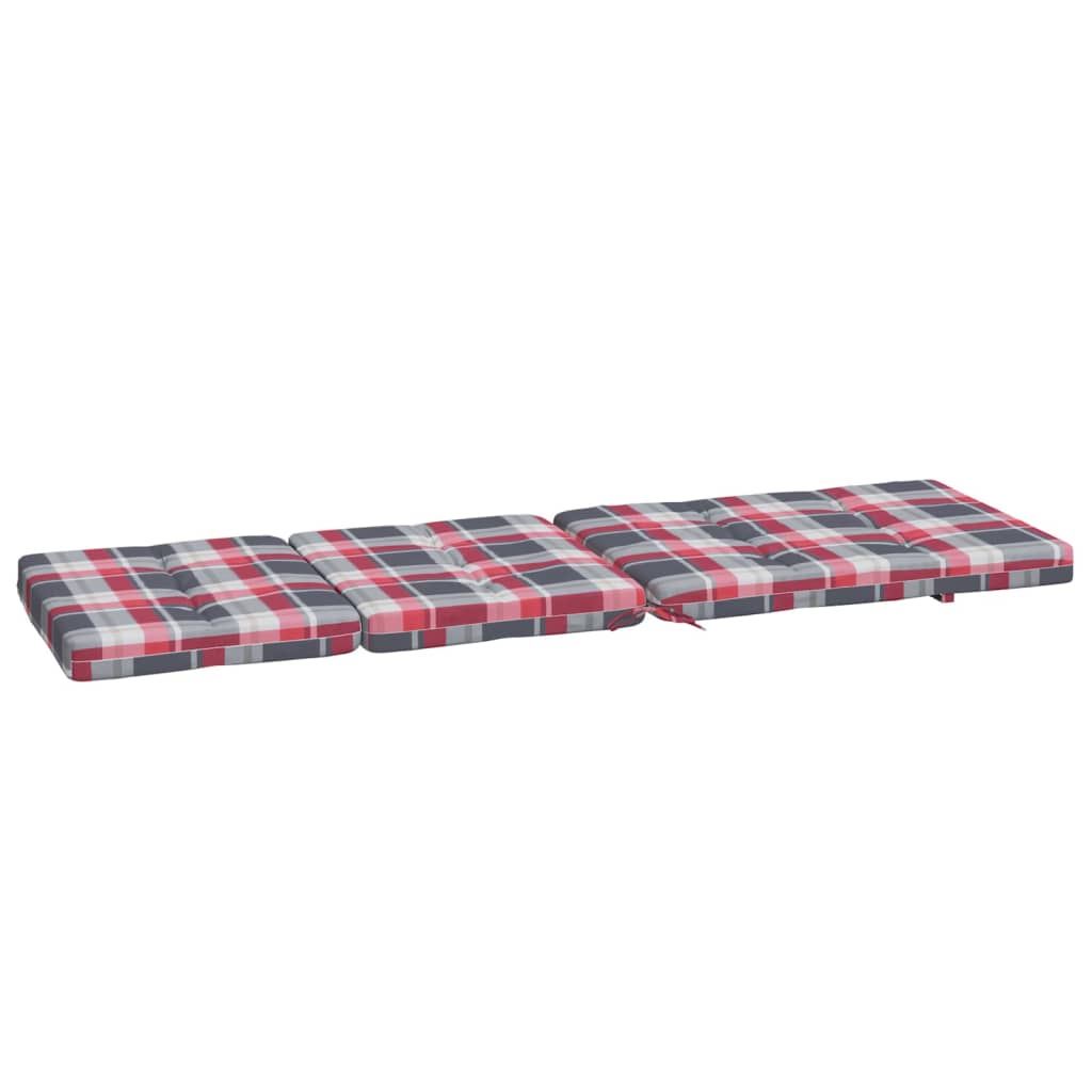 Coussins pour chaise longue 2 p. Rouge à carreaux Tissu Oxford