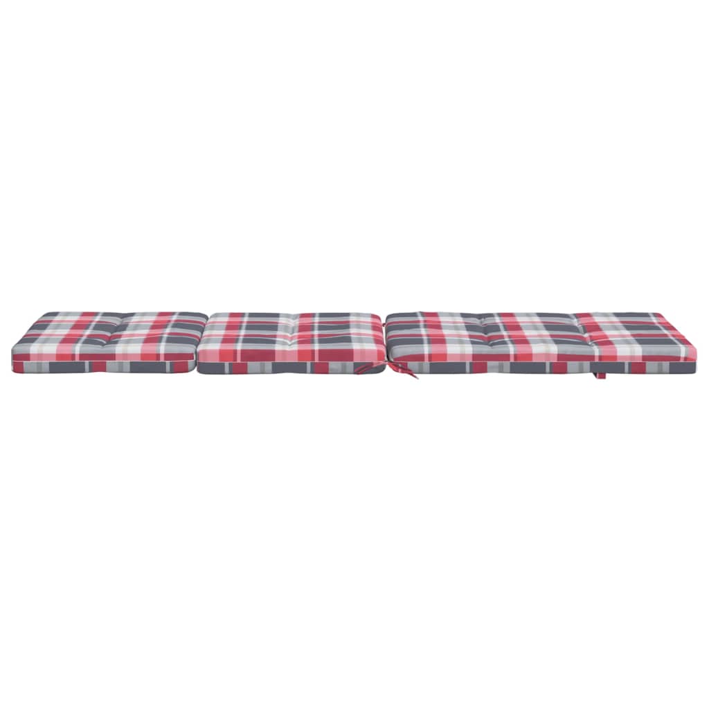Coussins pour chaise longue 2 p. Rouge à carreaux Tissu Oxford